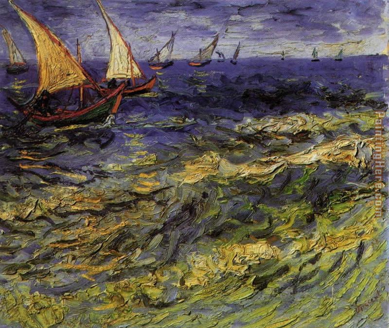 Seascape at Saintes Maries 2 painting - Vincent van Gogh Seascape at Saintes Maries 2 art painting